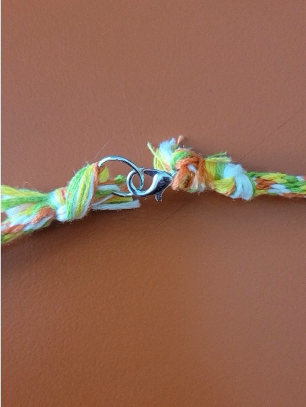 Handmade Braided Star Charm Necklace in Yellow orange green white unisex - Picture 2 of 10